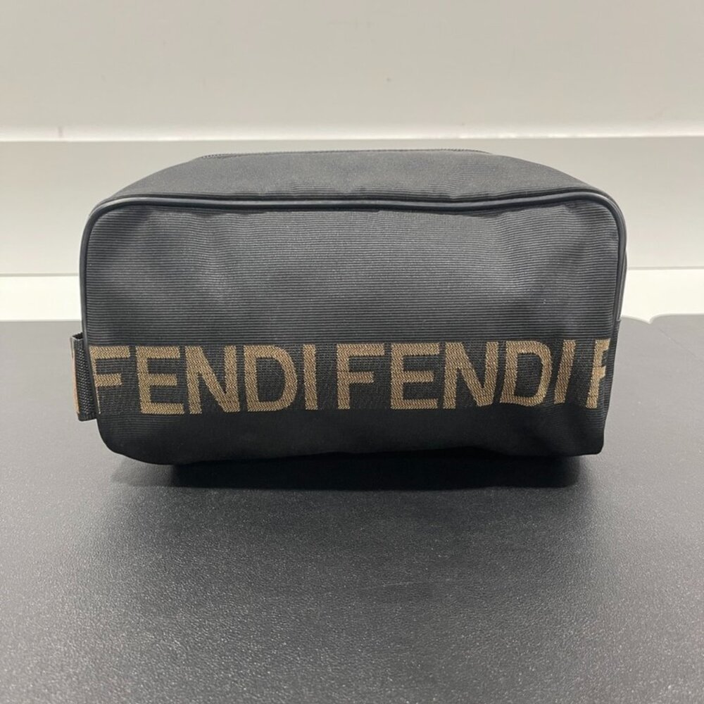 Fendi Unisex Toiletry Bag Black with Gold (JB1440)